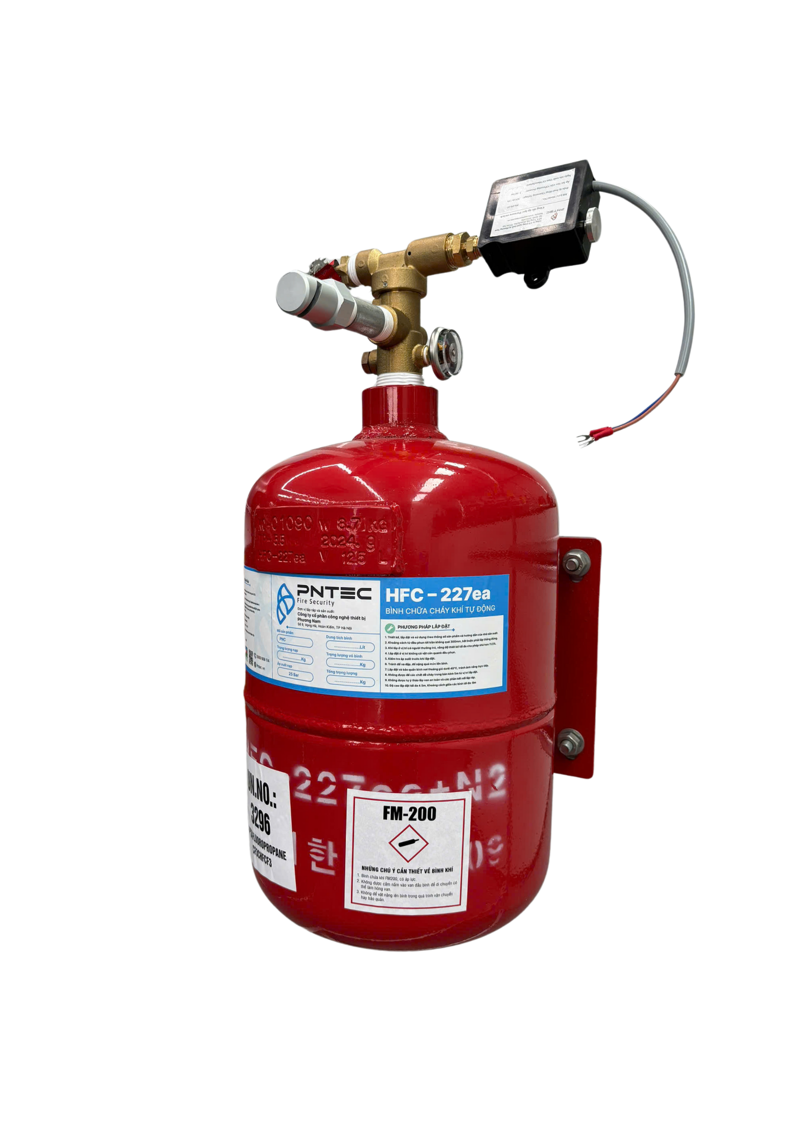 Bình chữa cháy khí FM200 treo tường đơn